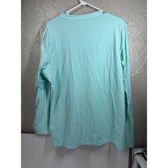 Dover Saddlery CoolBlast® 100 Ladies’ Notch-V Long Sleeve Aqua Top Size XL - Picture 5 of 6
